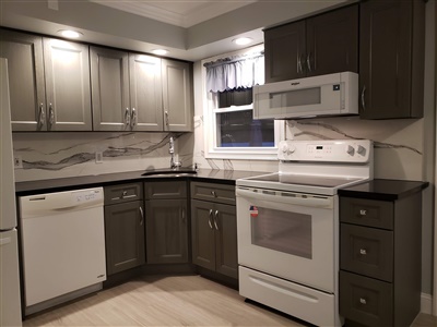 kitchen with new countertop and cabinets