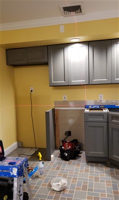 installation of new kitchen cabinets