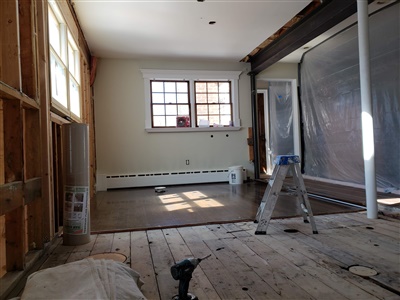 middle stages of interior renovation
