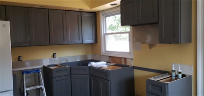 finished look of new kitchen cabinets