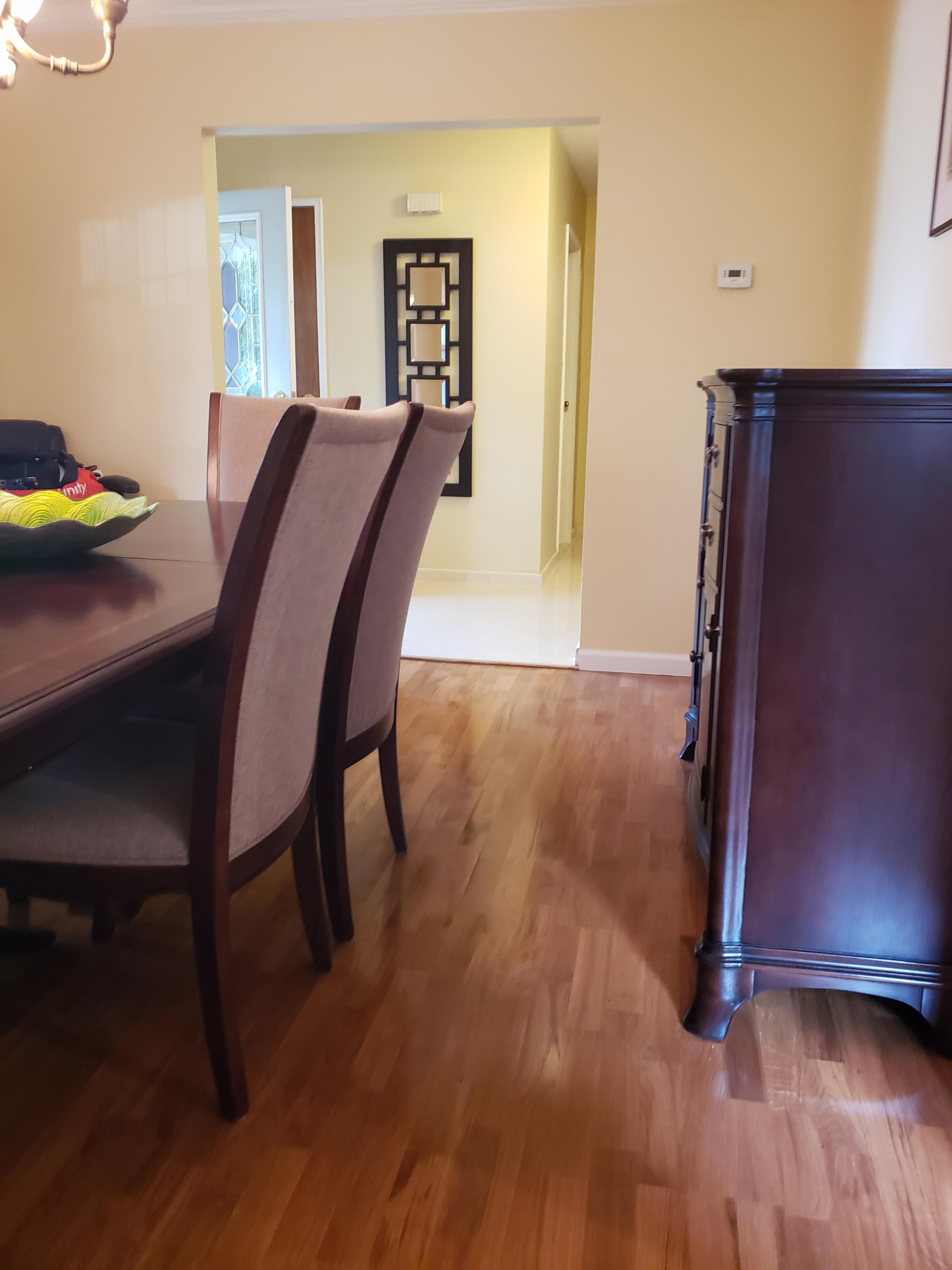Interior home renovation with hardwood flooring