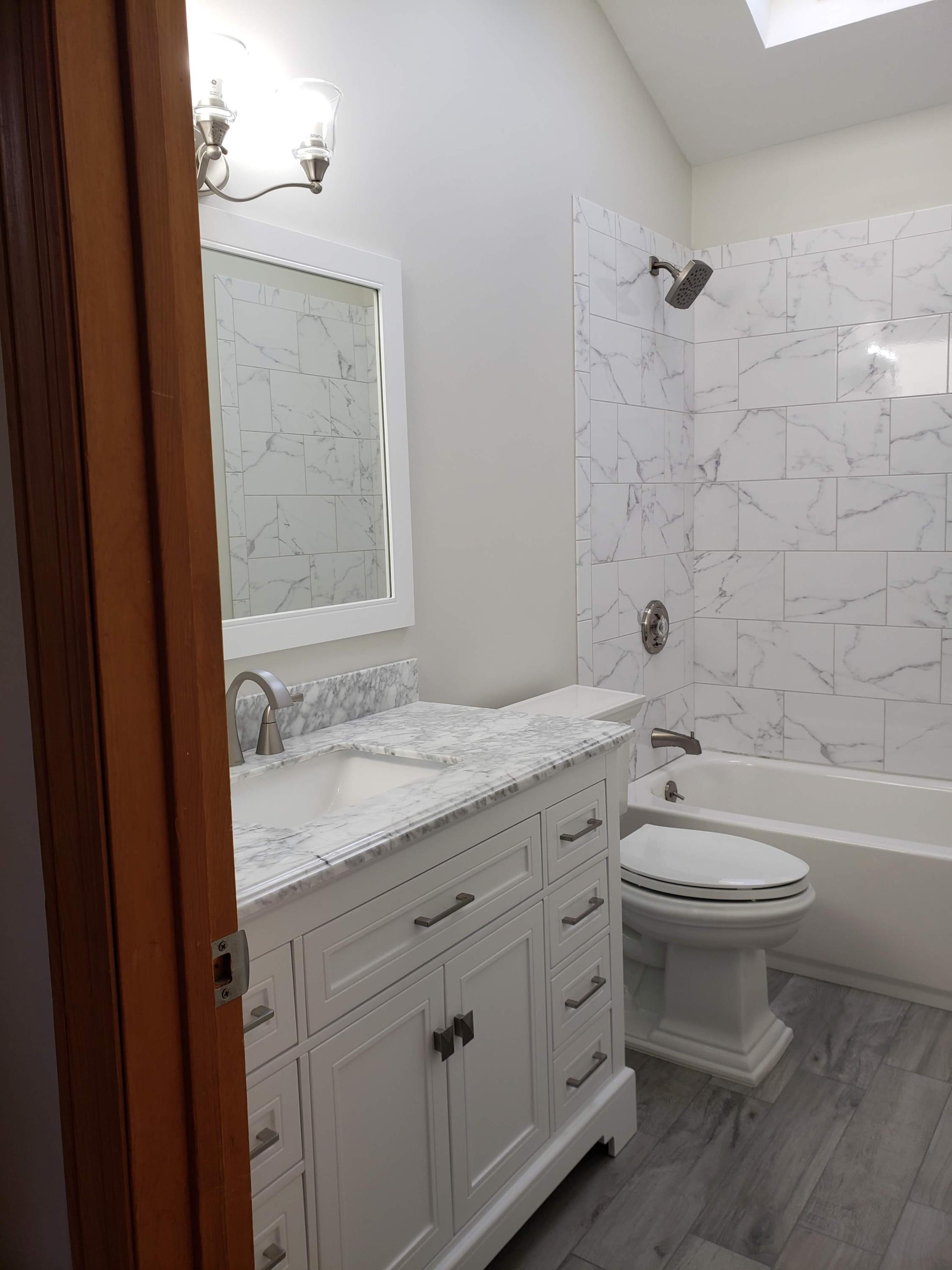 New bathroom remodeling project with white walls